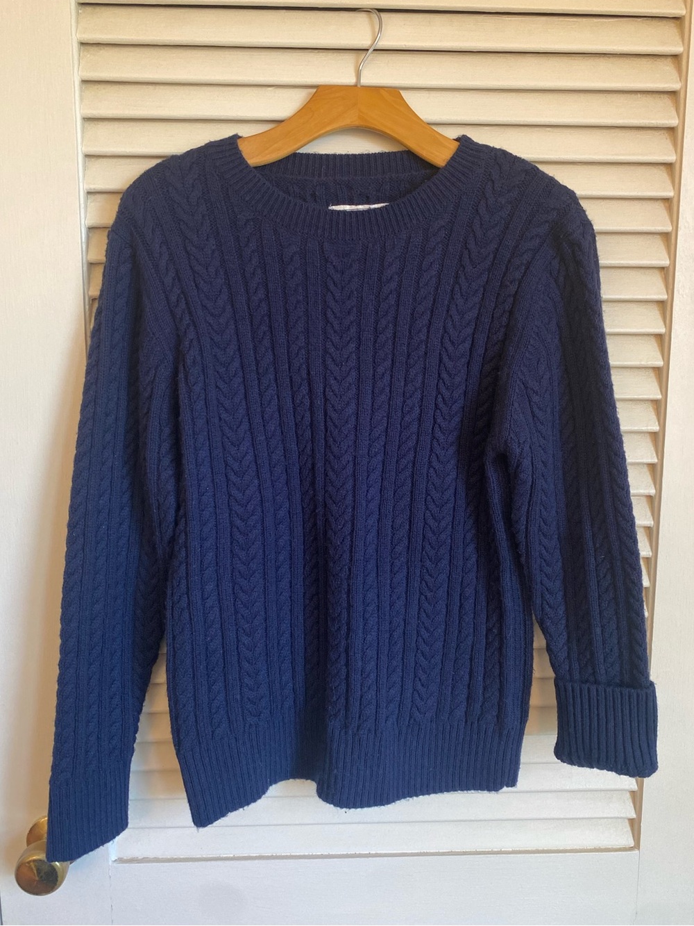Long Wharf Navy Cable Knit Sweater